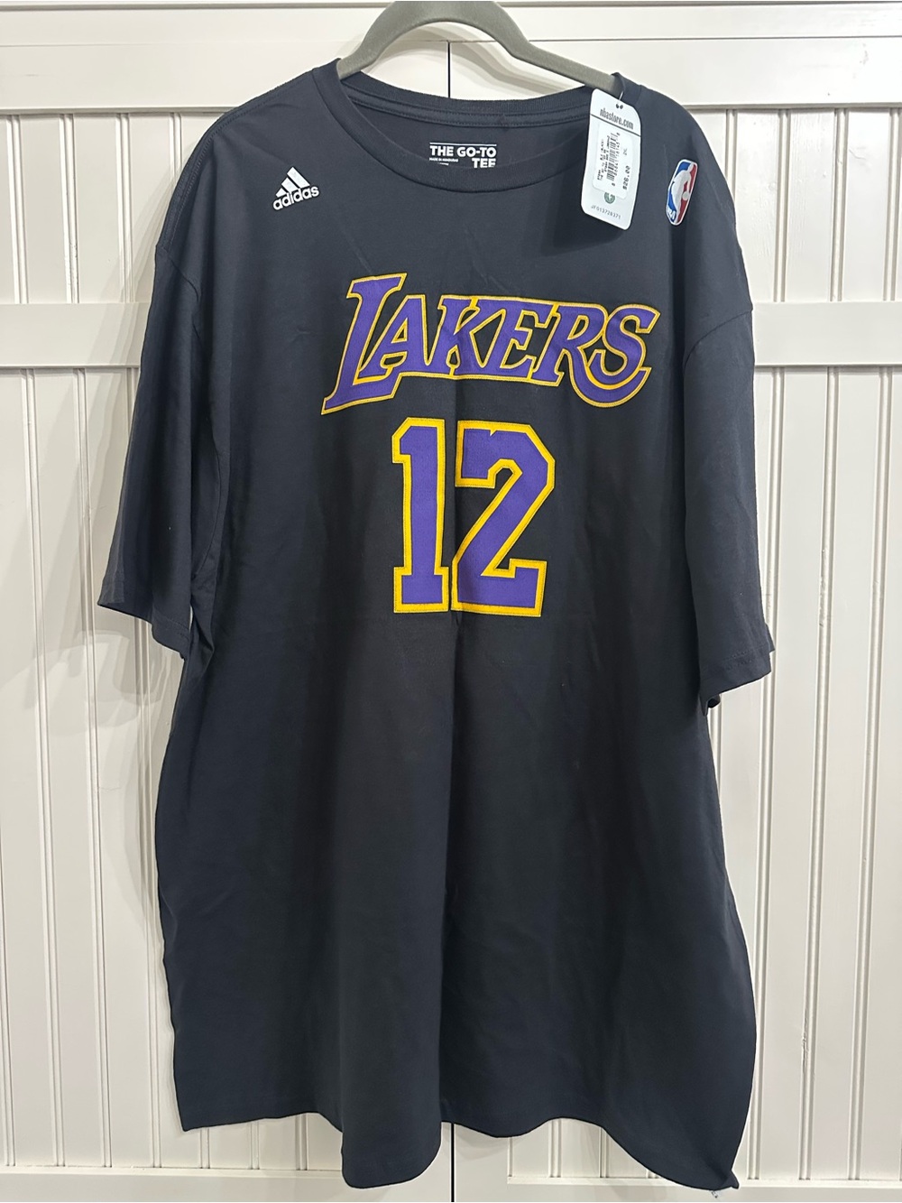 adidas Los Angeles Lakers #12 Dwight Howard Black T-shirt